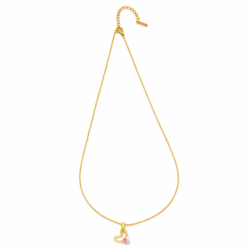 Blush Heart Sparkle Chain with pendant