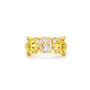 Flora Bloom Crystal Adjustable Ring