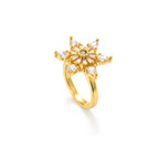 Celestial Bloom Crystal Flower Ring