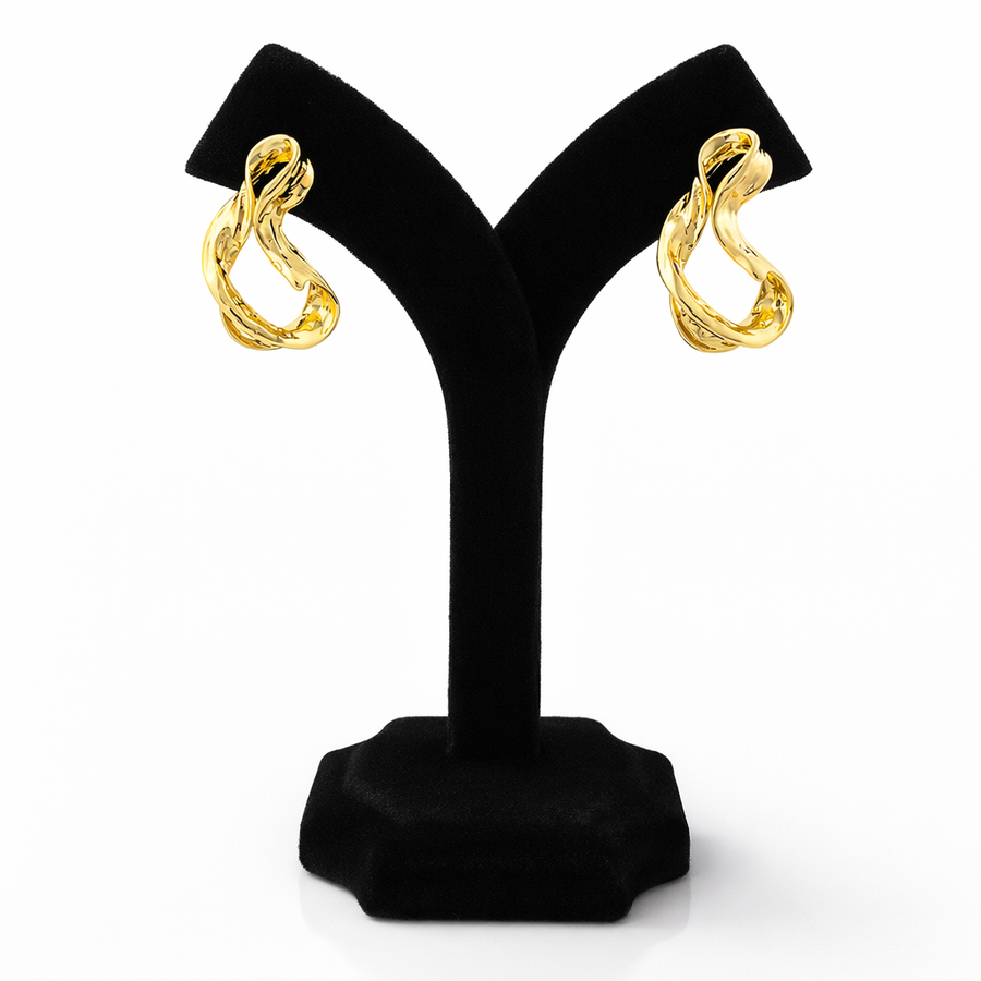 Golden Wave Statement Earrings
