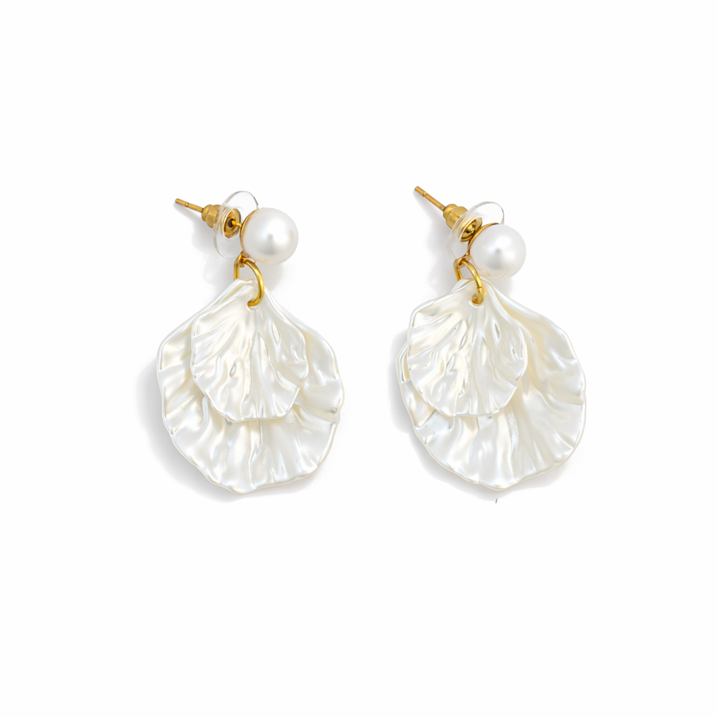 Petal Pearl Drop Earrings