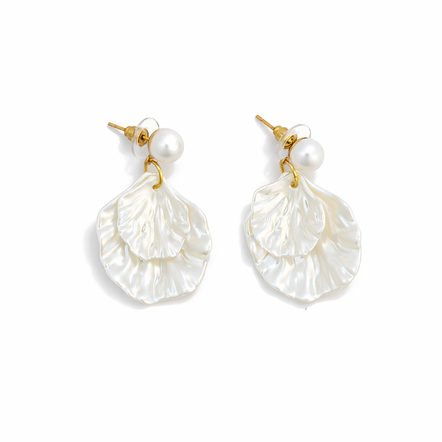 Petal Pearl Drop Earrings