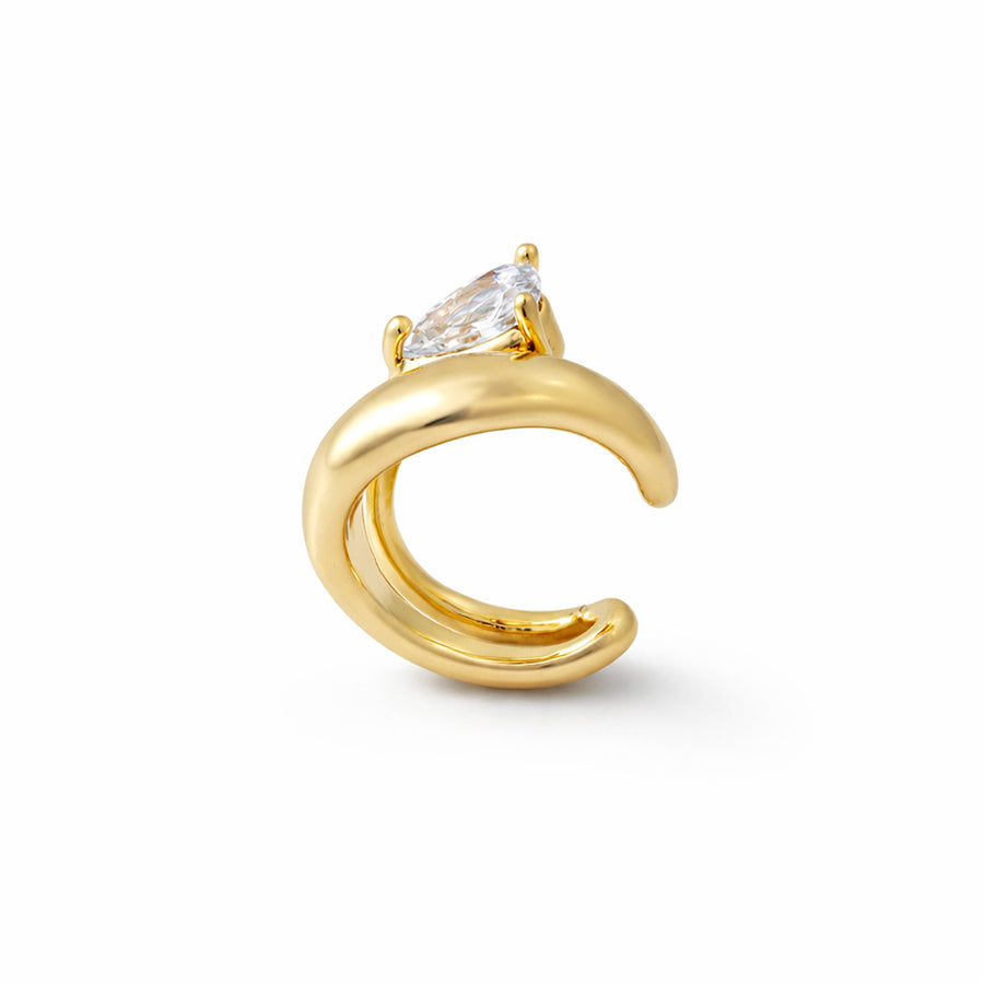 Golden Twirl Crystal ear cuff