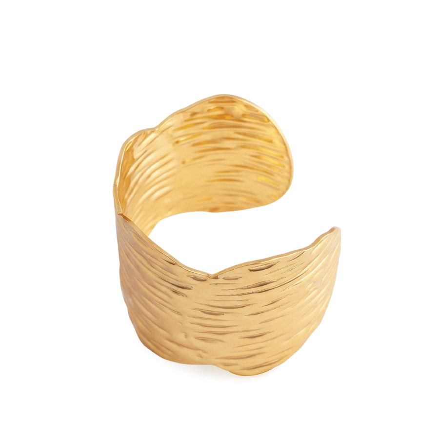 Organic Texture Gold Cuff Bracelet
