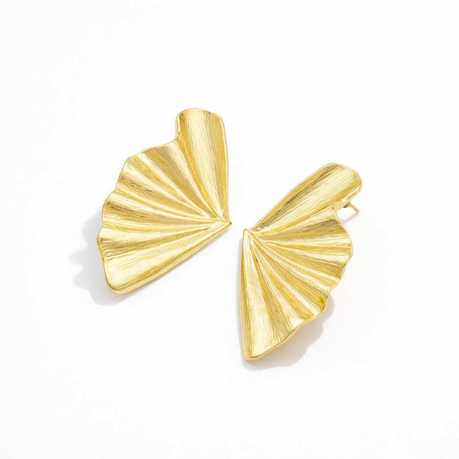 Fan Flair Gold Earrings