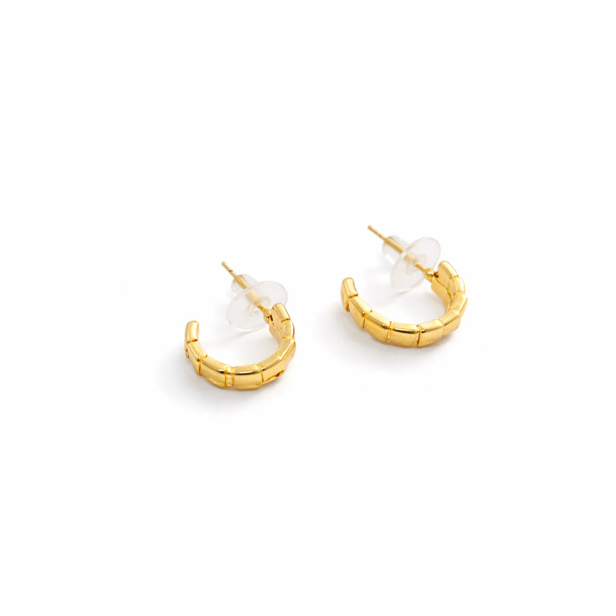 Golden Block Luxe Hoop Earrings