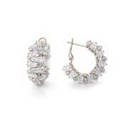 Aurora Baguette Curve Hoops Earrings