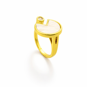adjustable gold-plated Pac-Man ring