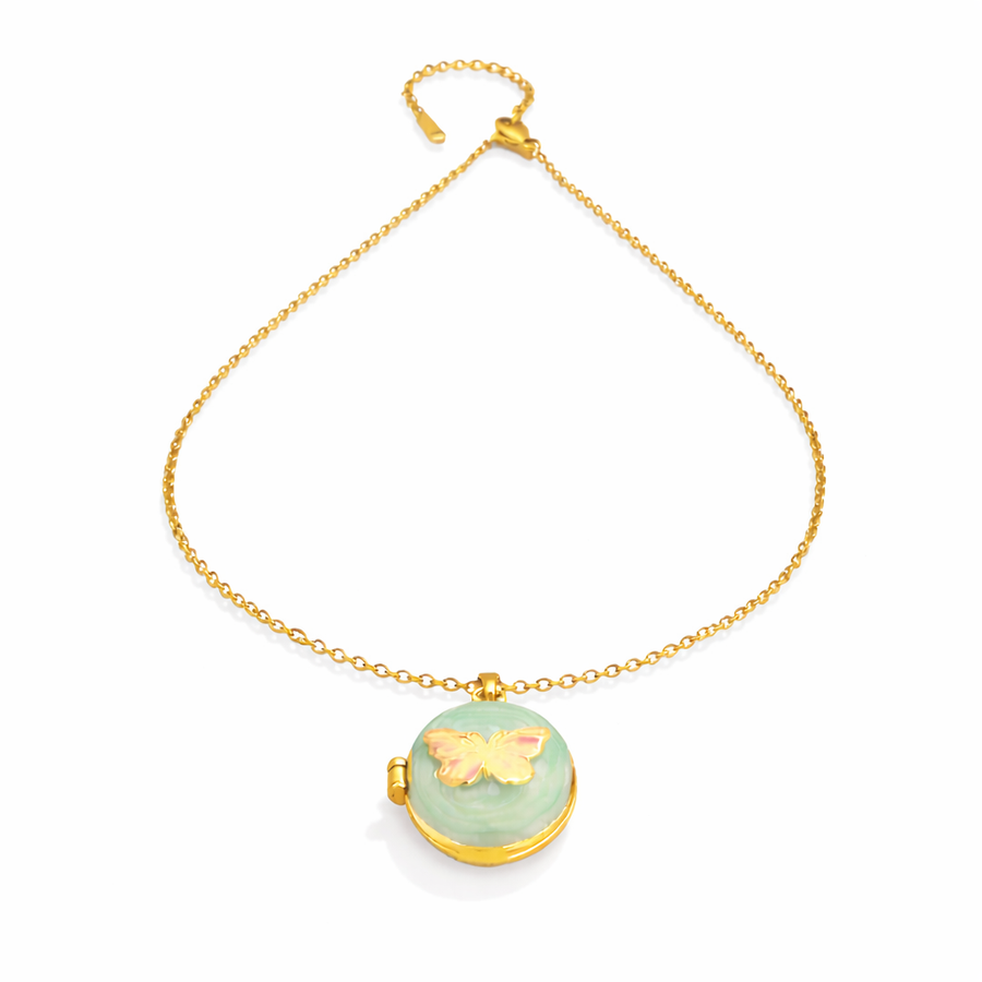 Green Forever Bloom Memory Locket