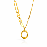 Golden Orbit Link Chain with pendant