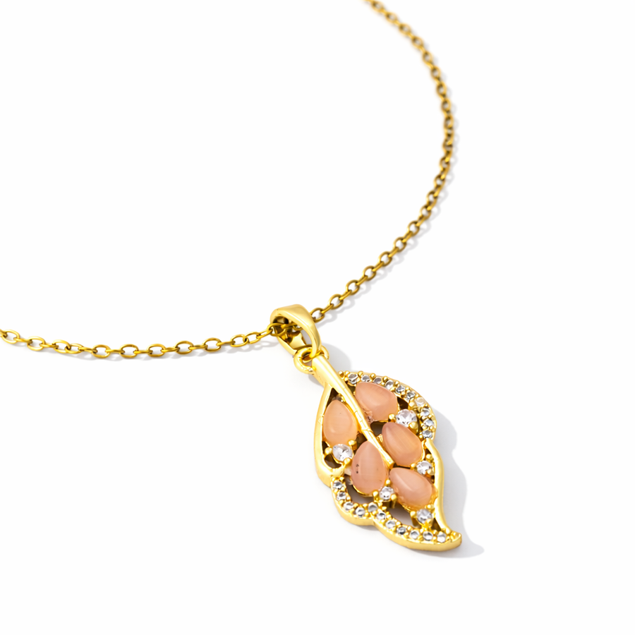 Rose Leaf Elegance pendant with Chain with pendant