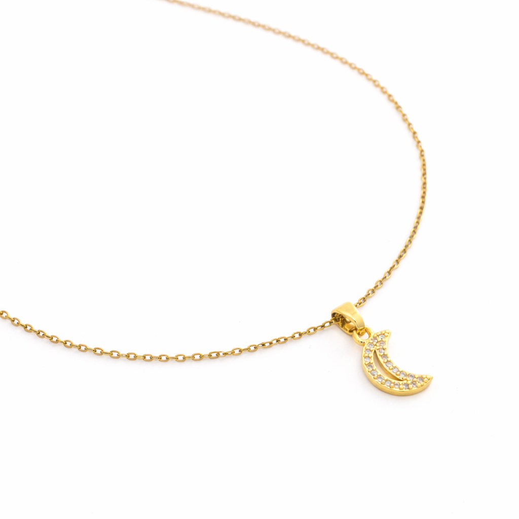 Stardust Crescent Moon pendant