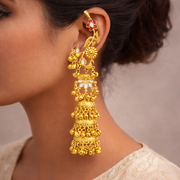 multi-tiered Kashmiri Jhumka Earrings
