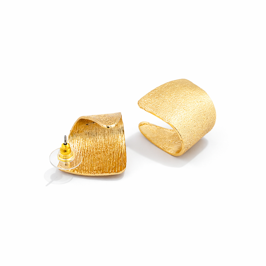 Gold Plated Textured Earrings