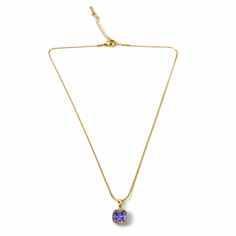 Royal Violet Cushion Chain with pendant