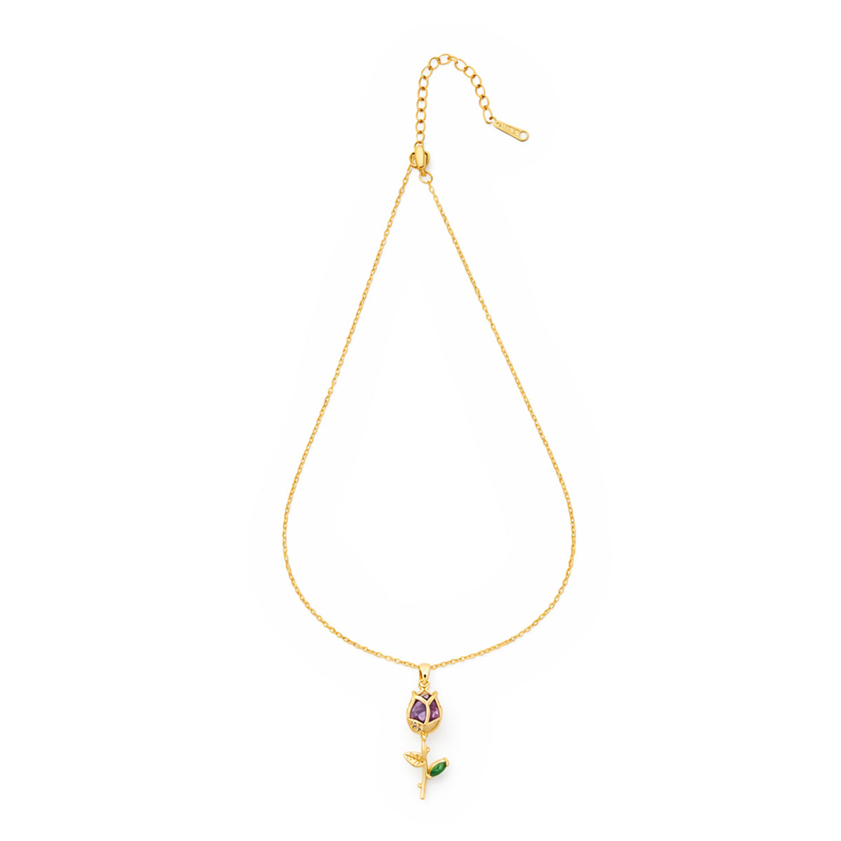 Royal Bloom Purple Rose Charm Chain with pendant