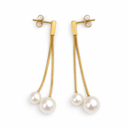 Heart Charm Chain with pendant Drop Earrings