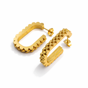 Textured Edge Classic Hoop Earrings