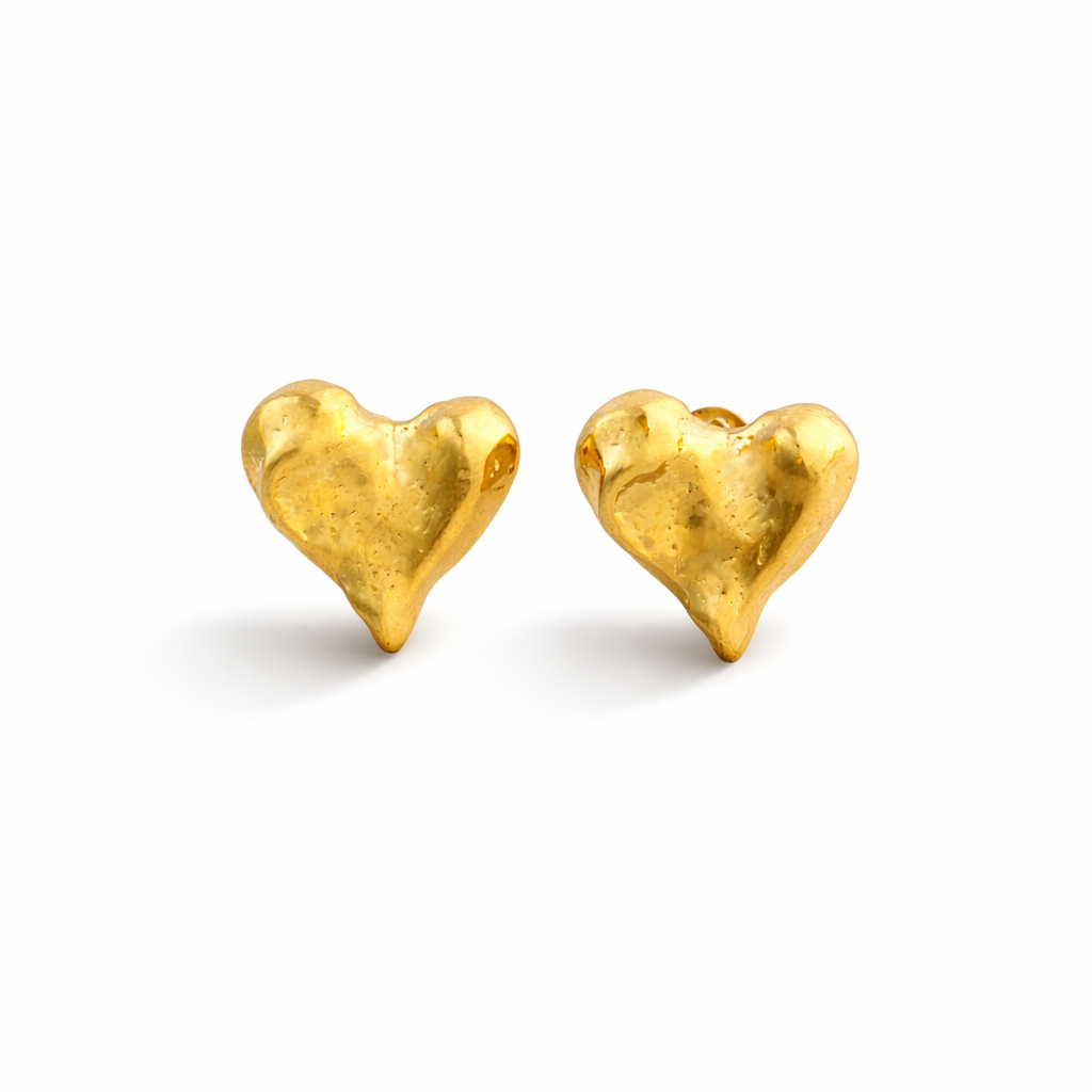 Textured Love Heart Studs
