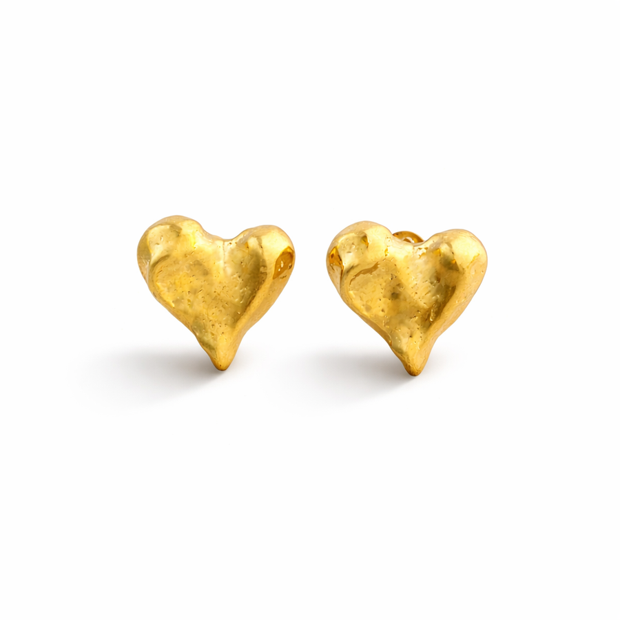 Textured Love Heart Studs