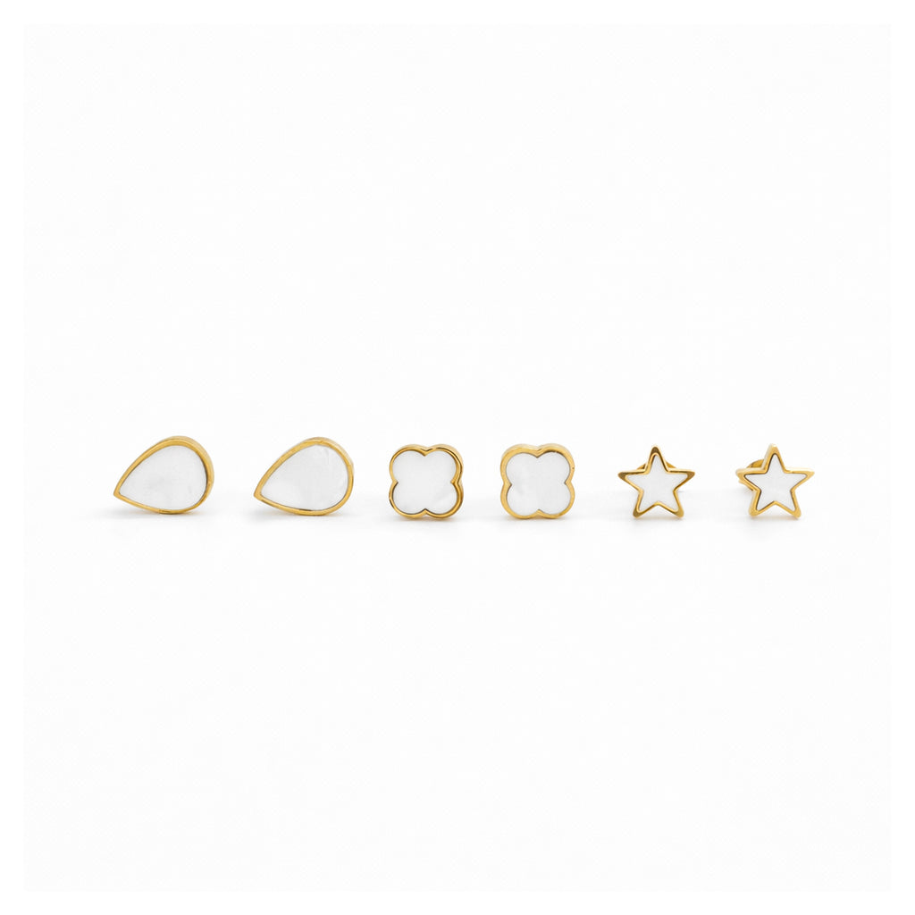 enamel Stud Earrings Set