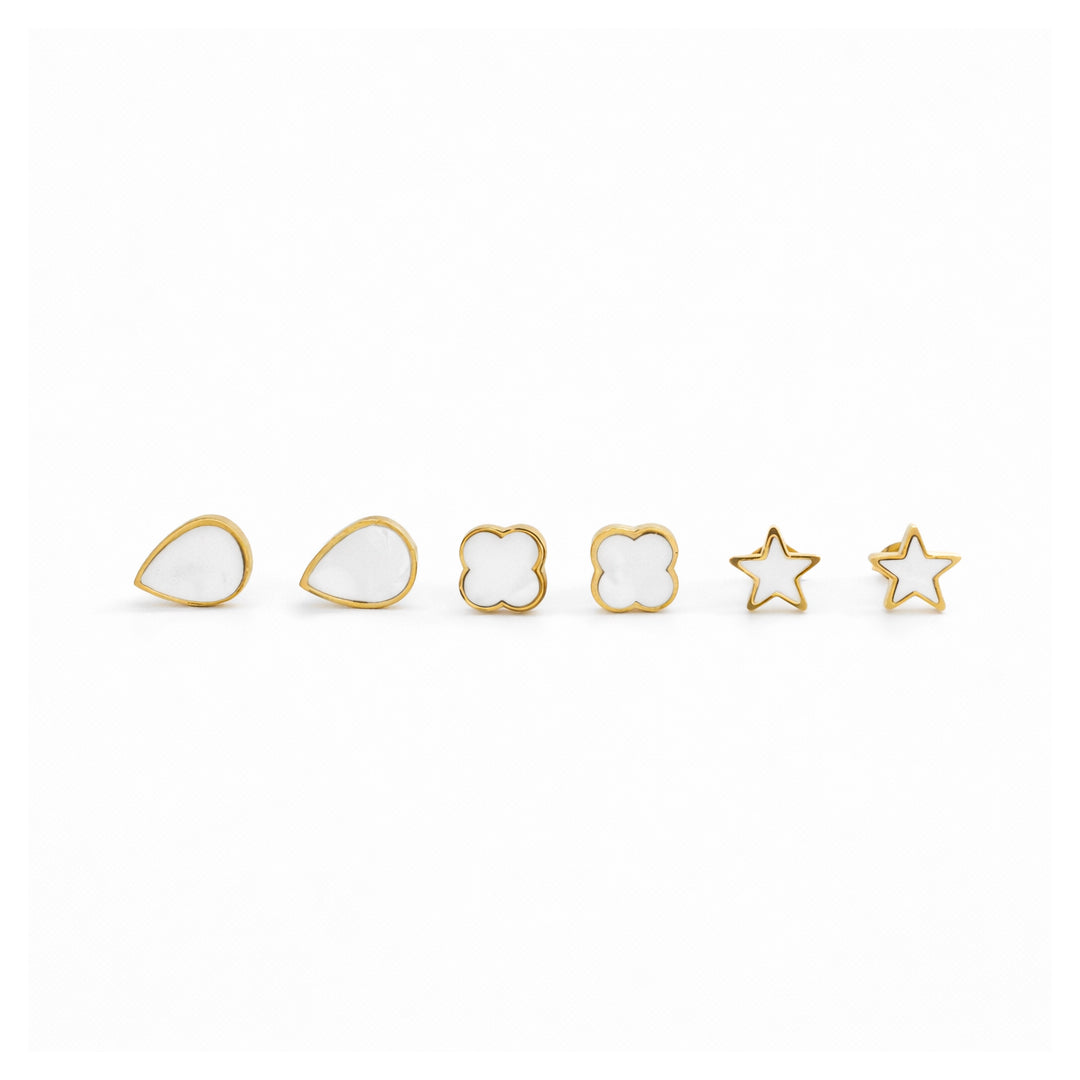 enamel Stud Earrings Set