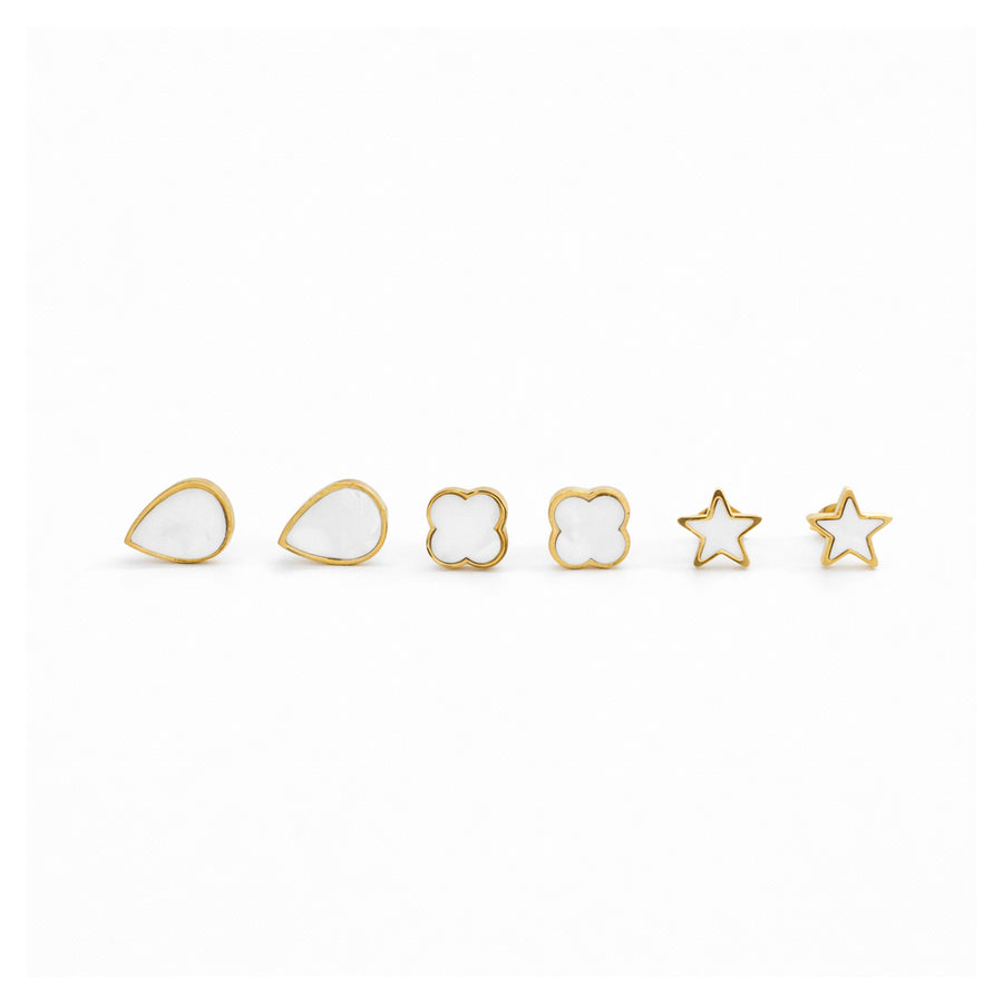 enamel Stud Earrings Set