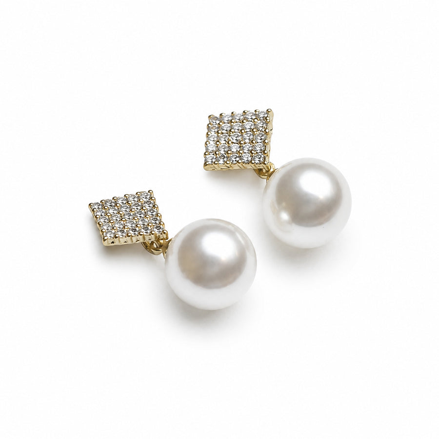 Square Pearl Studs