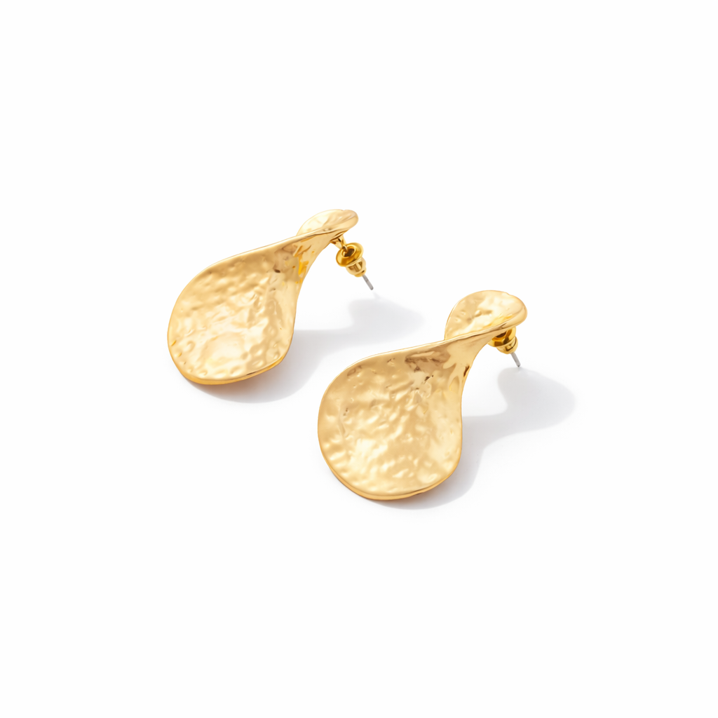 Aurora twisted Hammered Drop Earrings