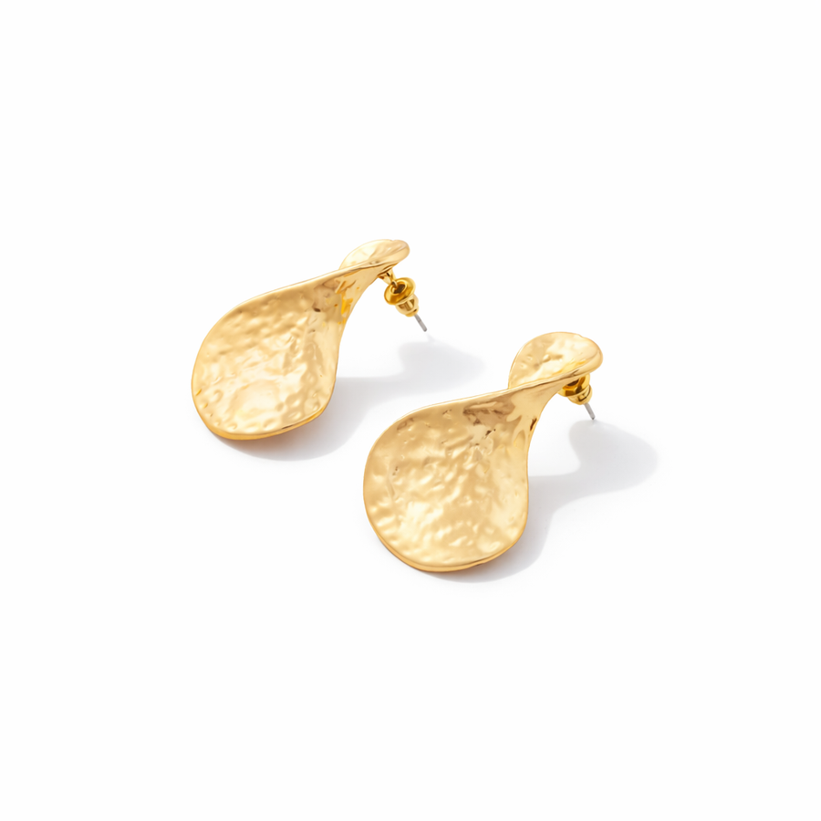 Aurora twisted Hammered Drop Earrings