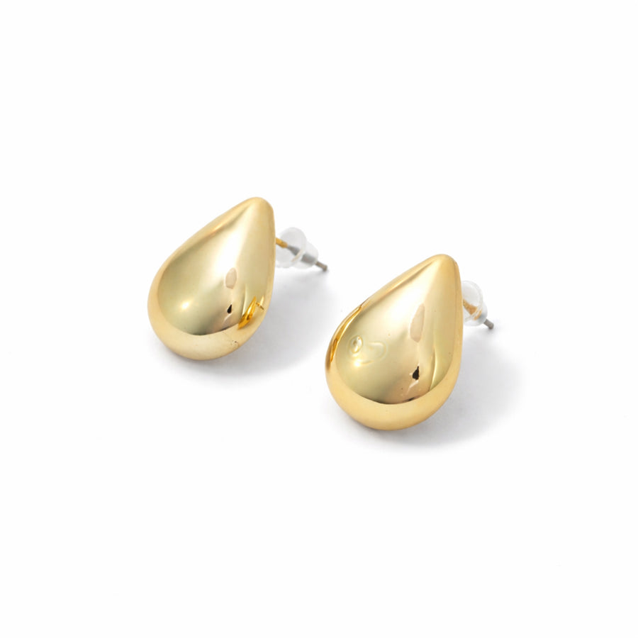 Sleek Gold Teardrop Studs