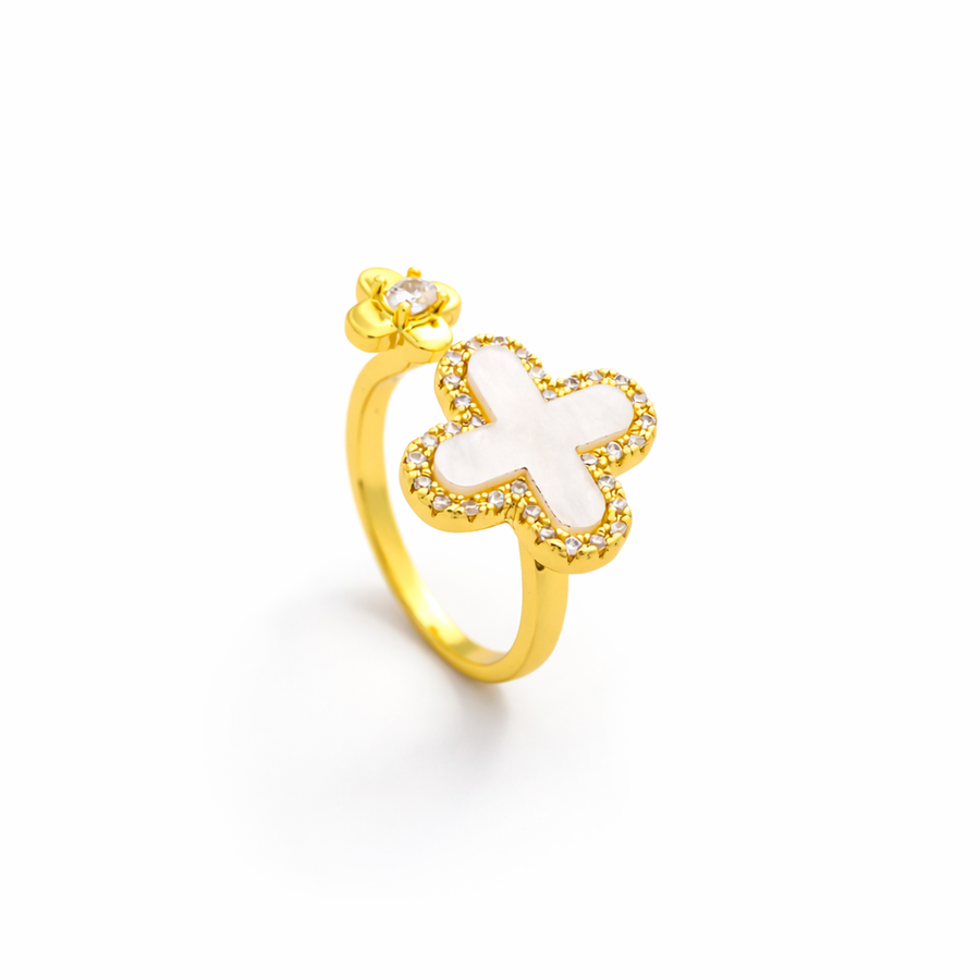 Golden Clover Grace Open Ring