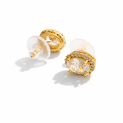 Regal Oval Crystal Stud Earrings