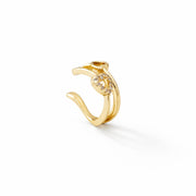 Golden Twin Heart Ear cuff