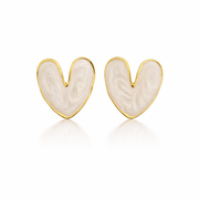 enameled heart shaped Earrings
