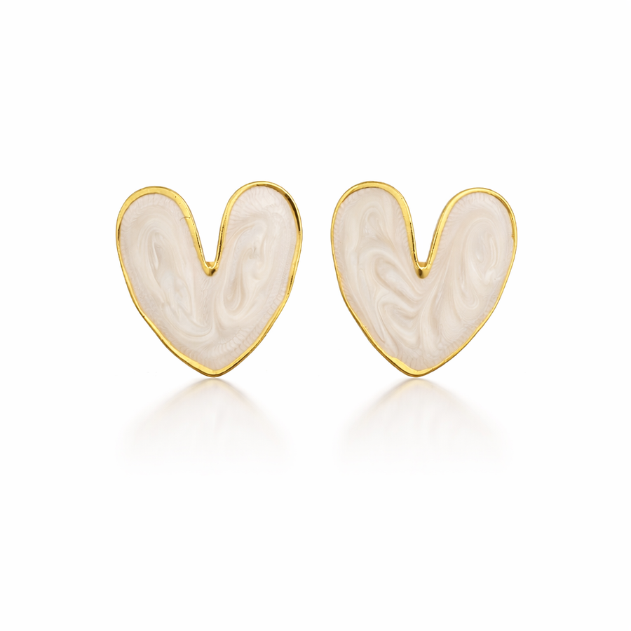 enameled heart shaped Earrings