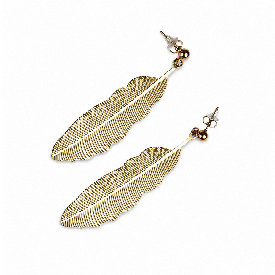 Feather Drop Earrings