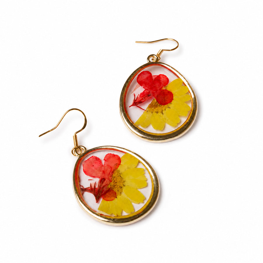 Hand Painted Sunflower Earrings