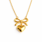 Ribboned Heart charm Pendant
