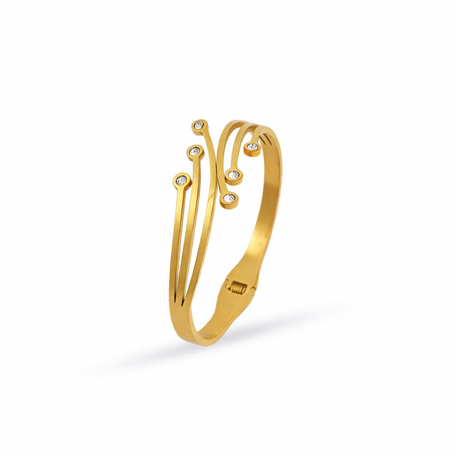 Golden Spark triple liner crystal Bangle