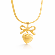 Ribbon Heart Charm Pendant