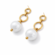 Golden Orbit Pearl Earrings