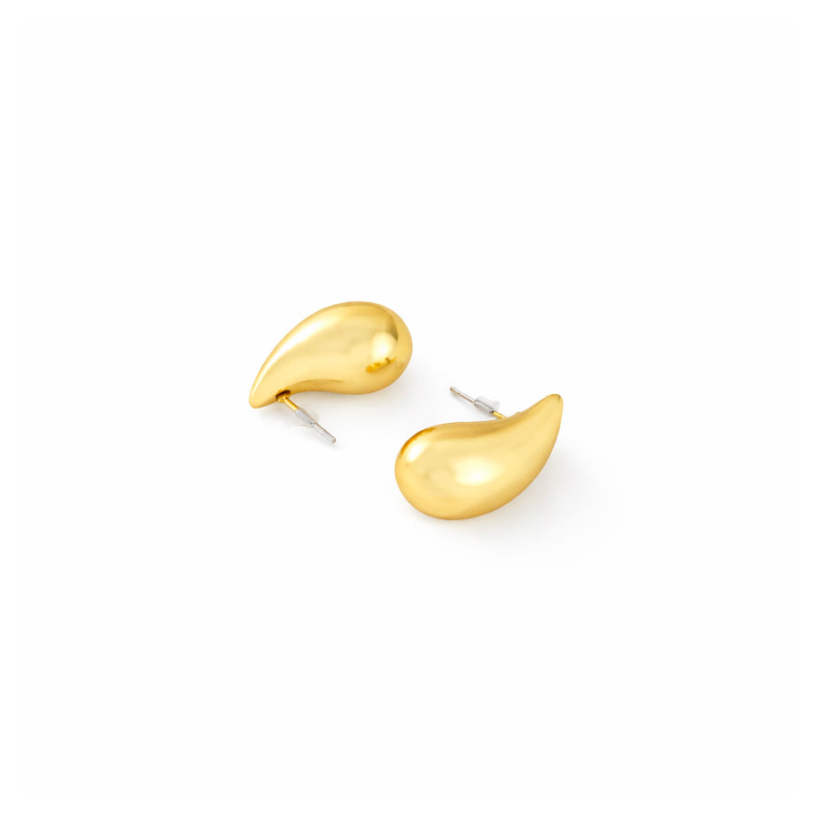 Gold Plated Teardrop Stud Earrings