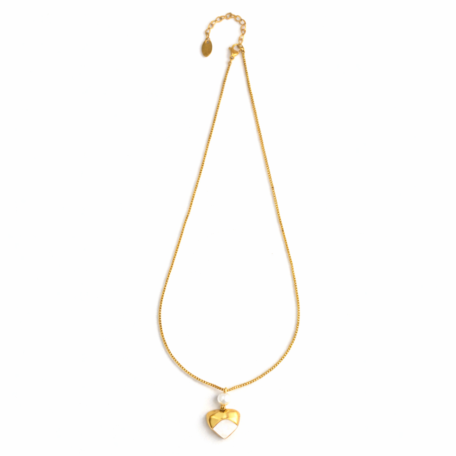 Pearl Embrace Heart Pendant with Chain with pendant
