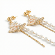 Butterfly Pearl Cascade Earrings