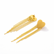 Golden Heart Tassel Earrings