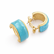 Aqua Curve Enamel Stud Earrings