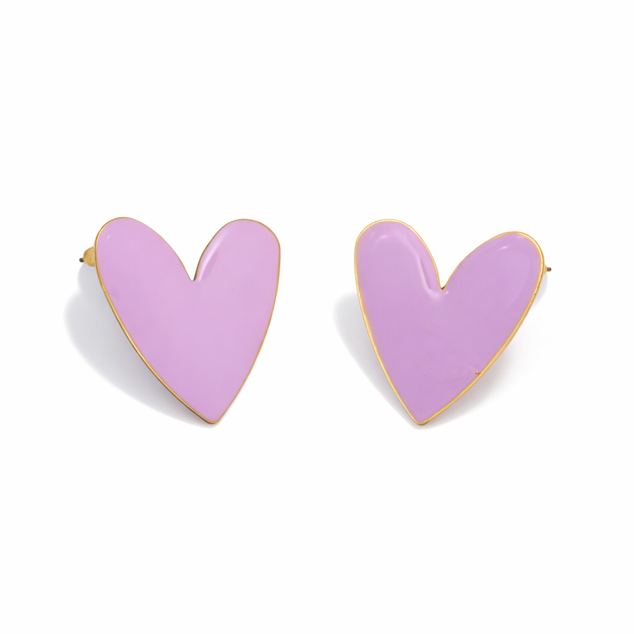 Lavender Love Heart Earrings