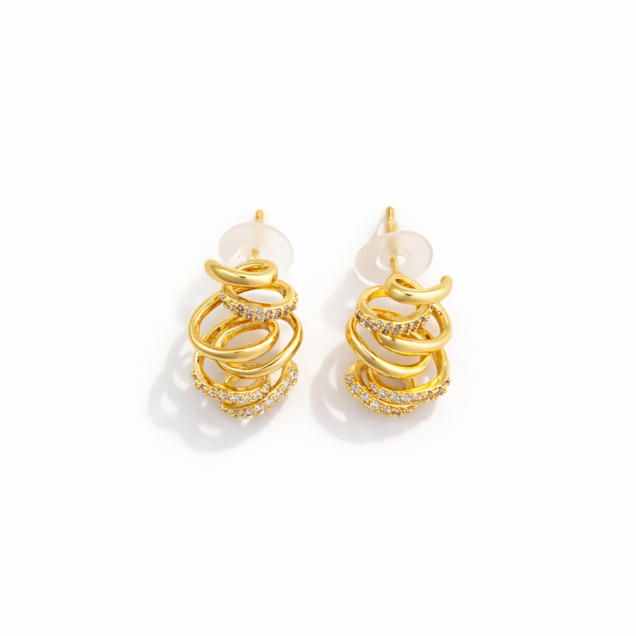 Glam Twist Spiral Earrings