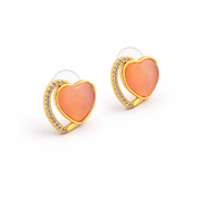 Soft Rose Heart Spark Earrings